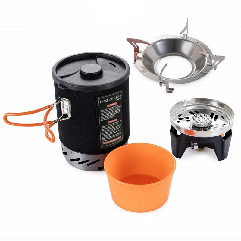 Fire Maple Star X1 Camping Stoves Outdoor Hiking Cooking System With Stove Heat Exchanger Pot Bowl Portable Gas Burners FMS-X1 Camping Stoves DailyAlertDeals With Pot Stand China 