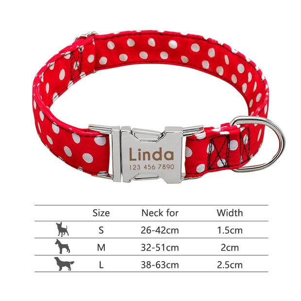 Nylon Dog Collar Personalized Pet Collar Engraved ID Tag Nameplate Reflective for Small Medium Large Dogs Pitbull Pug pet collars DailyAlertDeals 008-Red S 