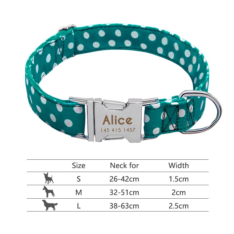 Nylon Dog Collar Personalized Pet Collar Engraved ID Tag Nameplate Reflective for Small Medium Large Dogs Pitbull Pug pet collars DailyAlertDeals 008-Blue S 