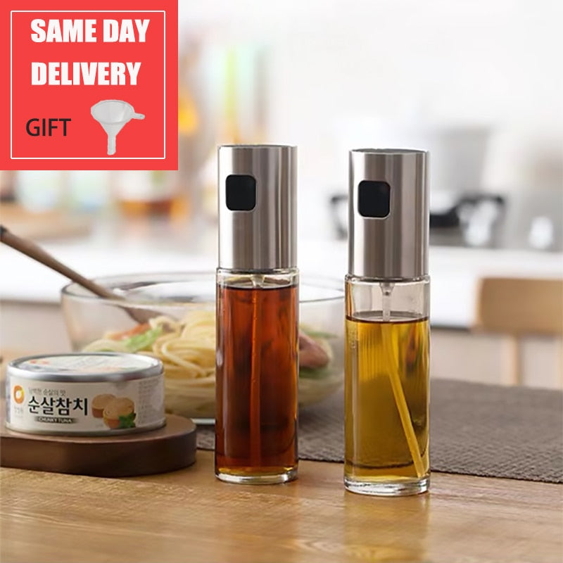 Kitchen Push Type Spray Olive Oil Sprayer Bottle Pump Oil Pot Leak-proof Grill BBQ Sprayer Oil Dispenser BBQ Gravy Boats Tools Kitchen Tools & Utensils DailyAlertDeals   