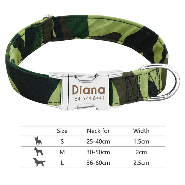 Nylon Dog Collar Personalized Pet Collar Engraved ID Tag Nameplate Reflective for Small Medium Large Dogs Pitbull Pug 0 DailyAlertDeals 012-Green S 