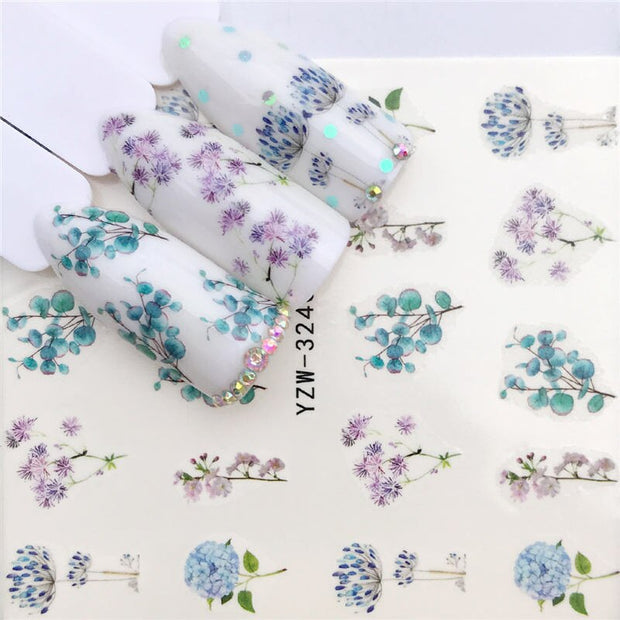 1 PC Nail Art Transfer Nail Stickers Water Decals Beauty Flowers Nail Design Manicure Stickers for Nails Decorations Tools Nail Sticker DailyAlertDeals YZW-3240  