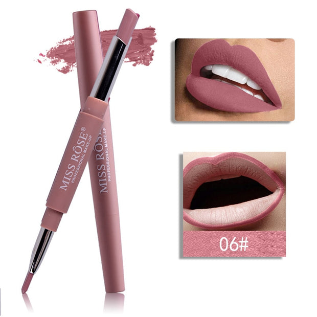 8 Color Matte Lipstick Lip Liner 2 In 1 Brand Makeup Lipstick Matte Durable Waterproof Nude Red Lipstick Lips Make Up 0 DailyAlertDeals 06 China 