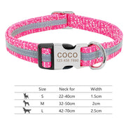 Nylon Dog Collar Personalized Pet Collar Engraved ID Tag Nameplate Reflective for Small Medium Large Dogs Pitbull Pug 0 DailyAlertDeals 095-Pink S 