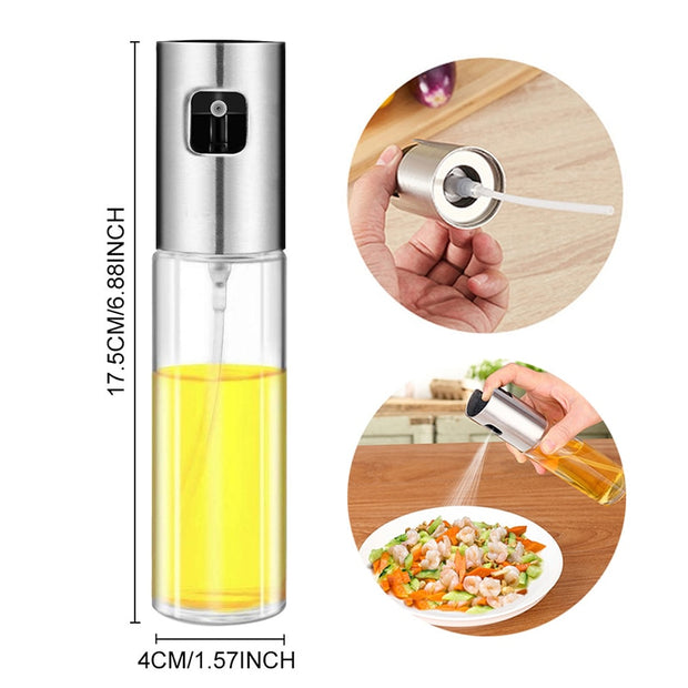 Kitchen Push Type Spray Olive Oil Sprayer Bottle Pump Oil Pot Leak-proof Grill BBQ Sprayer Oil Dispenser BBQ Gravy Boats Tools Kitchen Tools & Utensils DailyAlertDeals   