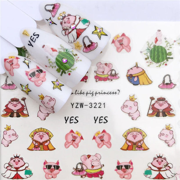 1 PC Nail Art Transfer Nail Stickers Water Decals Beauty Flowers Nail Design Manicure Stickers for Nails Decorations Tools Nail Sticker DailyAlertDeals YZW-3221  