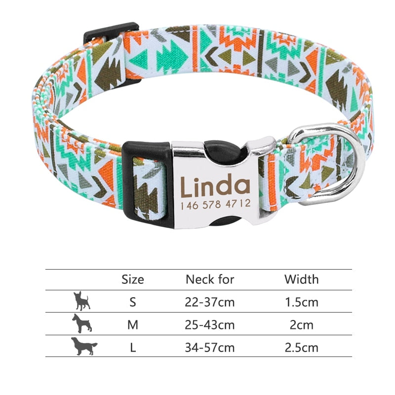 Nylon Dog Collar Personalized Pet Collar Engraved ID Tag Nameplate Reflective for Small Medium Large Dogs Pitbull Pug 0 DailyAlertDeals 217-Orange S 