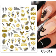 Harunouta Gold Marble 3D Nail Sticker Flower Leaves Line Transfer Slider French Tips Manicures Decals DIY Decoration Paper 0 DailyAlertDeals CJ-012  