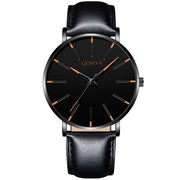 2022 Minimalist Men Fashion Ultra Thin Watches Simple Men Business Stainless Steel Mesh Belt Quartz Watch relogio masculino 0 DailyAlertDeals Leather Black Orange  