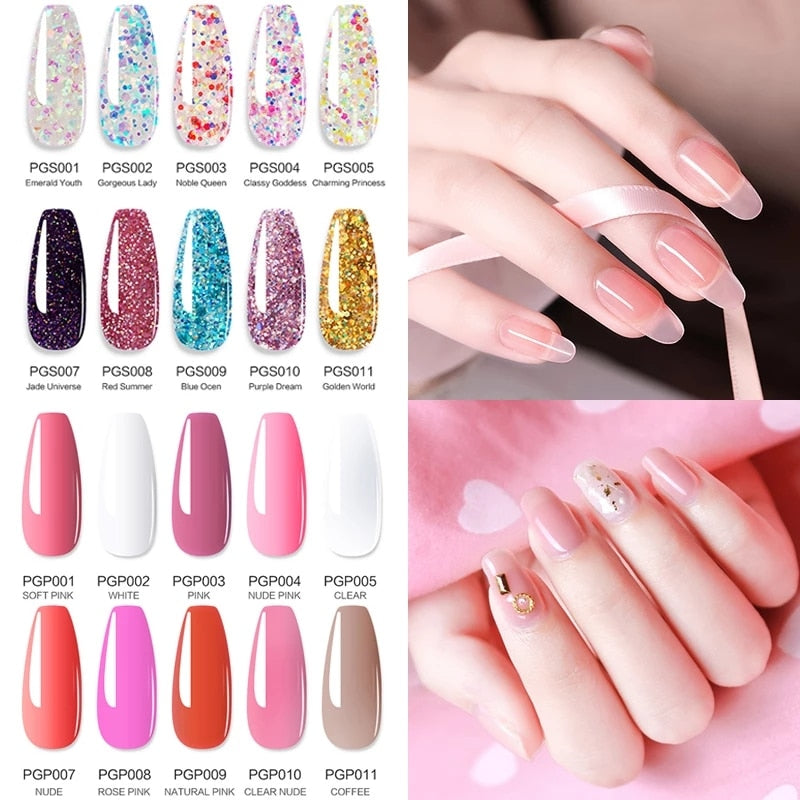Poly gels Set for nail Extension Manicure Acryl Gel Varnish Set 15ML Poly gels Poly Nail Kit UV Gel Kit Poly gels Set for nail Extension DailyAlertDeals   