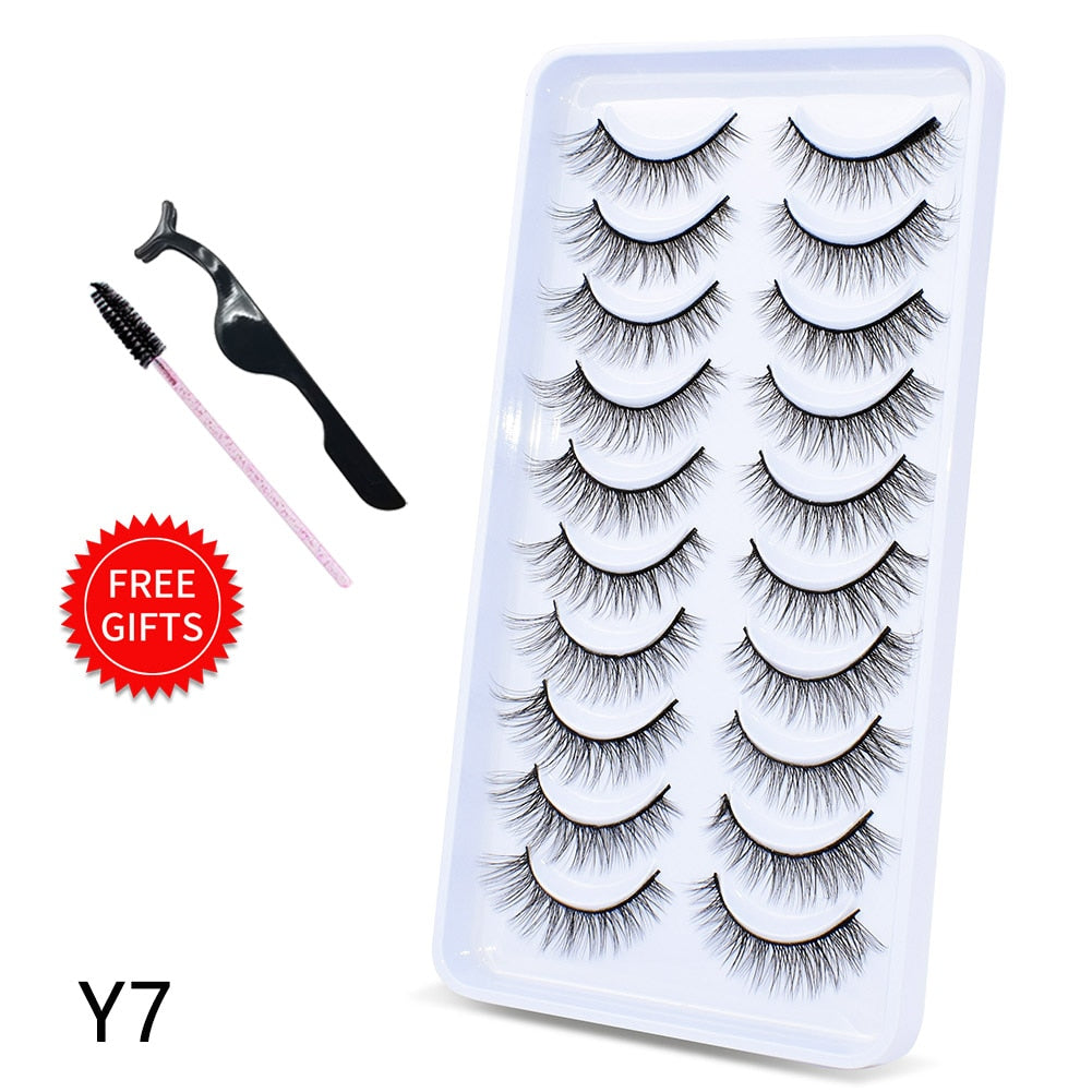 5/10Pairs 3D Mink Lashes Natural Eyelashes Dramatic False Eyelashes Faux Cils Makeup Wholesale Fake Eyelash Extension maquiagem 0 DailyAlertDeals 10Pairs-Y7 China 
