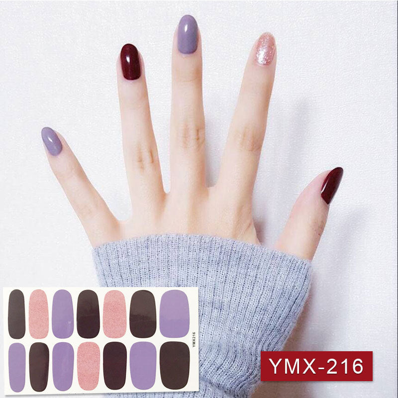 14tips/sheet Hot Colors Series Classic Collection Manicure Nail Polish Strips Nail Wraps,Full Nail Sheet DIY nail art decoration nail decal stickers DailyAlertDeals YMX216  