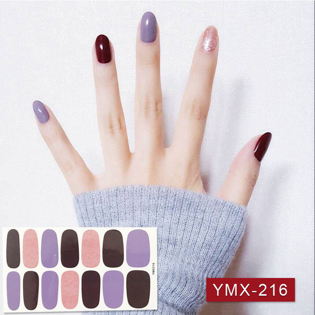 14tips/sheet Hot Colors Series Classic Collection Manicure Nail Polish Strips Nail Wraps,Full Nail Sheet DIY nail art decoration nail decal stickers DailyAlertDeals YMX216  