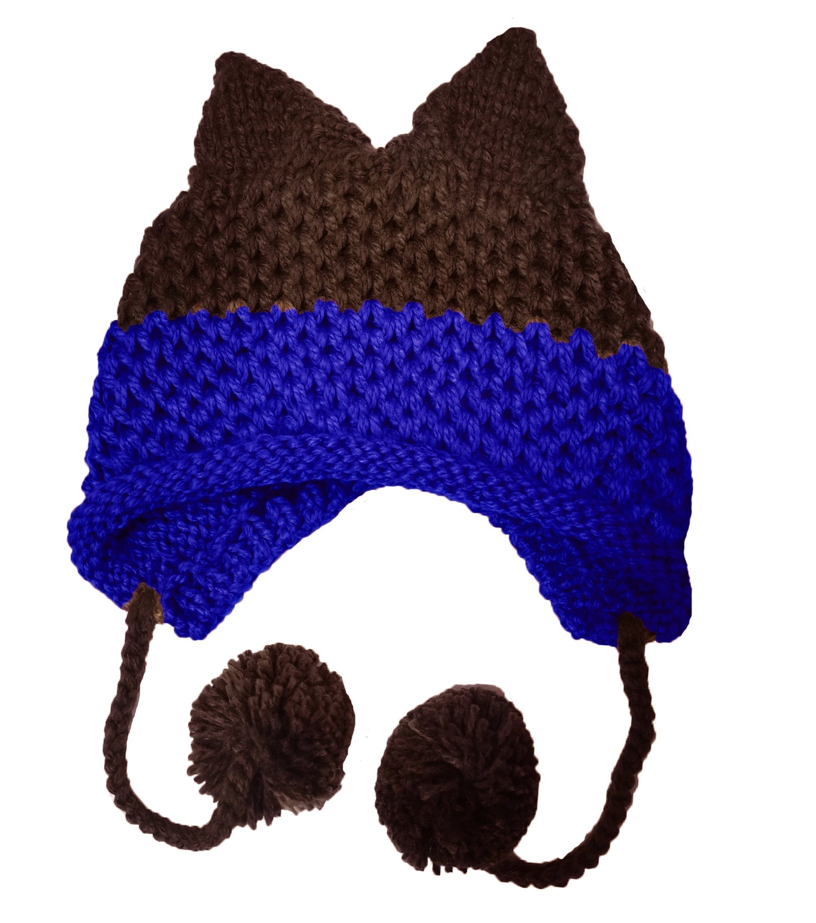 BomHCS Cute Fox Ears Beanie Winter Warm 100% Handmade Knit Hat 0 DailyAlertDeals Blue Dark Coffee  