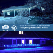 Christmas Decorations For Home Outdoor LED Curtain Icicle String Light Street Garland On The House Winter 220V 5m Droop 0.6-0.8m RGB LED String DailyAlertDeals   