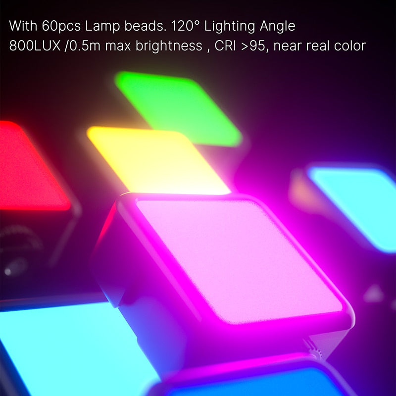 Ulanzi VL49 RGB Full Color LED Video Light 2500K-9000K 800LUX Magnetic Mini Fill Light Extend 3 Cold Shoe 2000mAh Type-c Port RGB Full Color LED Video Light DailyAlertDeals   