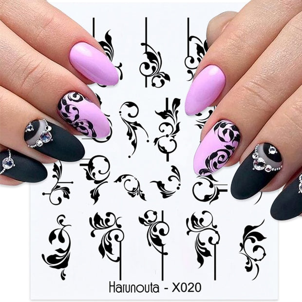 Harunouta French Flower Vine Water Decals Spring Summer Leopard Alphabet Leaves Charms Sliders Nail Art Stickers Decorations Tip 0 DailyAlertDeals   