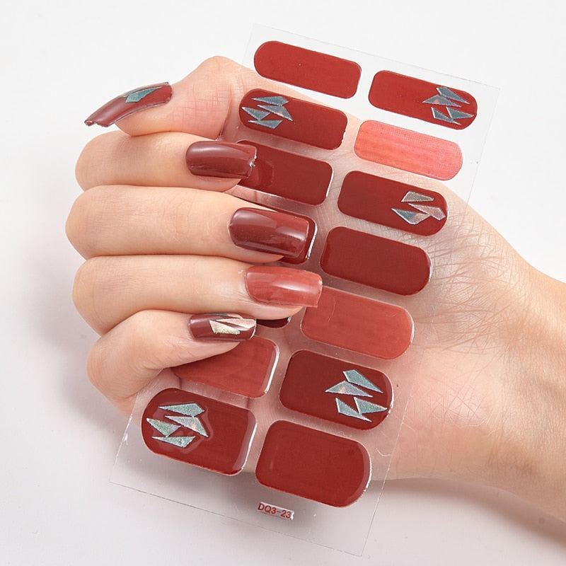 Patterned Nail Stickers Wholesale Supplise Nail Strips for Women Girls Full Beauty High Quality Stickers for Nails Decal stickers for nails DailyAlertDeals DQ3-23  
