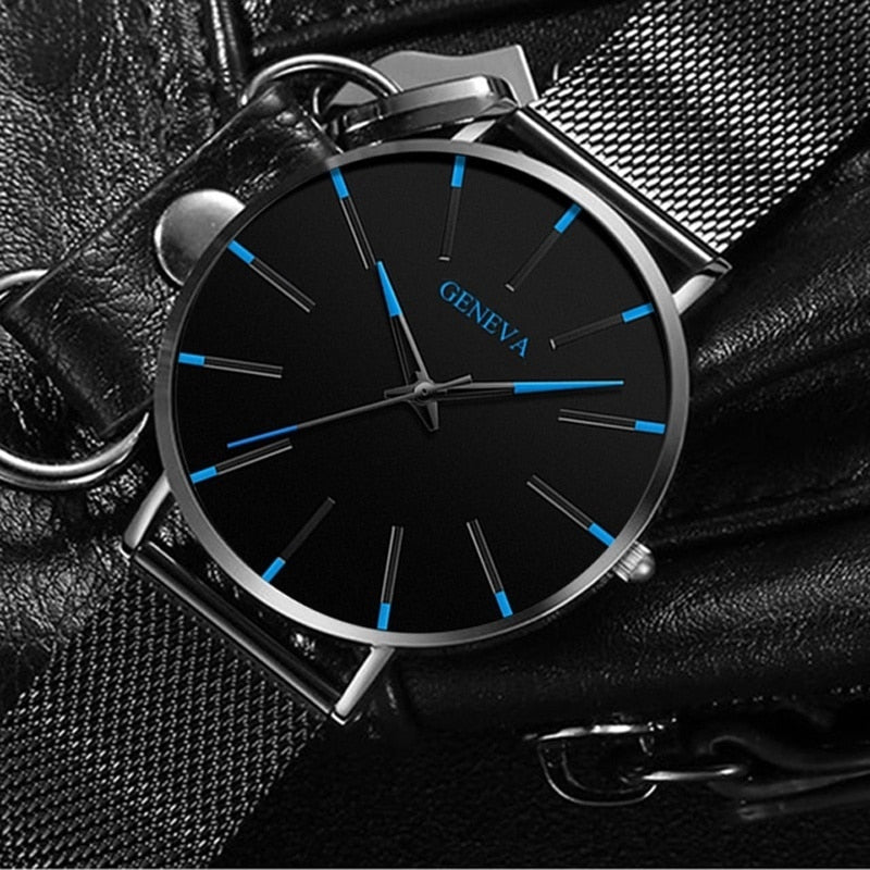 2022 Minimalist Men&#39;s Fashion Ultra Thin Watches Simple Men Business Stainless Steel Mesh Belt Quartz Watch relogio masculino men's watches DailyAlertDeals   