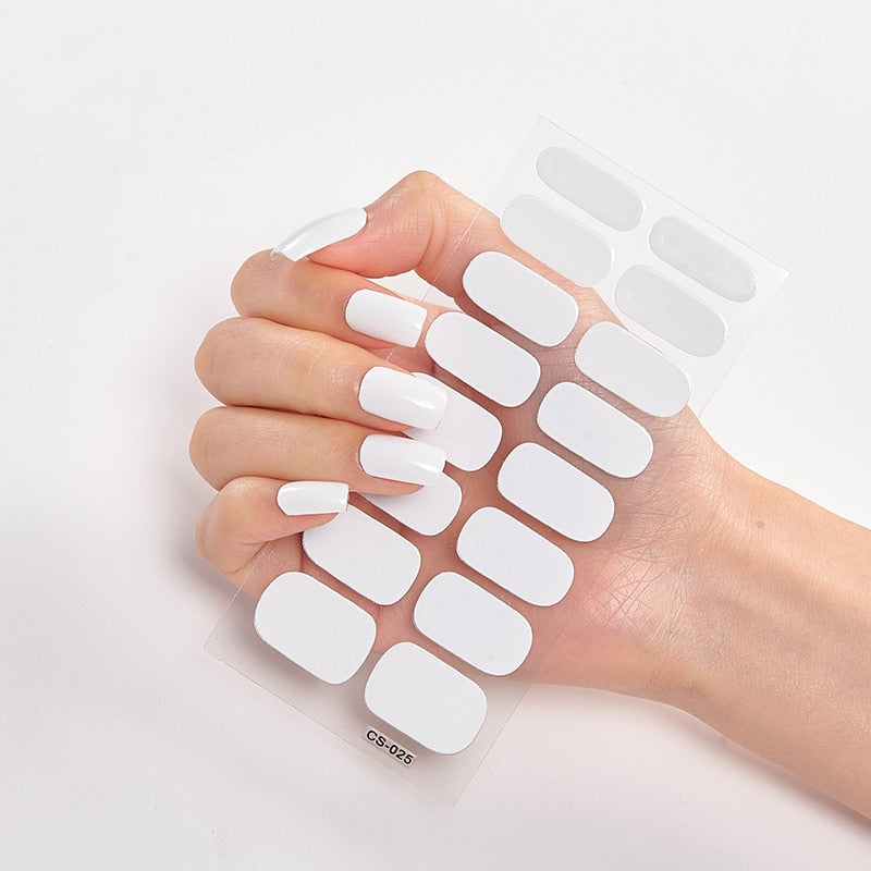 Manicure Decoracion Self Adhesive Foil Nail Art Stickers 2020 Fashion Nail Polish Pure Solid Color Nail Decoration Women Salon nail decal sticker DailyAlertDeals CS-25  