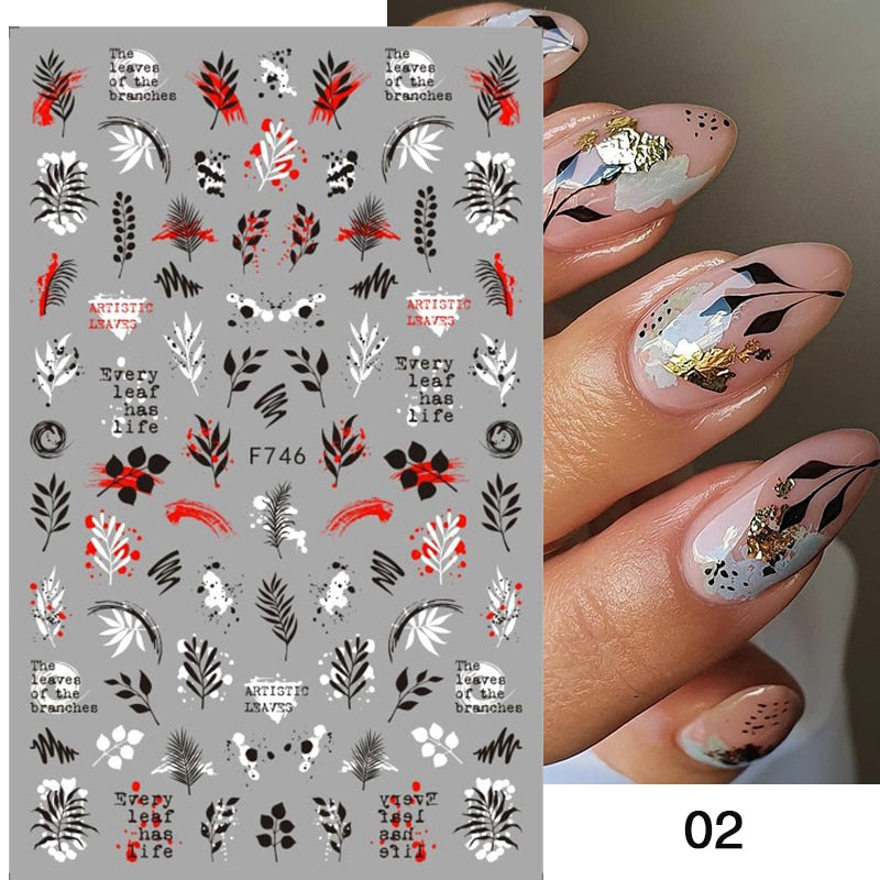 Harunouta 2022 NEW Gold Bronzing Slider Nail Art 3D Decals Decoration Flower Leaves Nail Art Sticker DIY Manicure Transfer Decal 0 DailyAlertDeals 8  