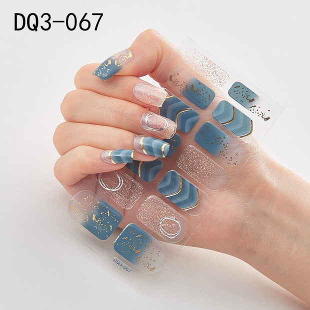Lamemoria 1pc 3D Nail Slider Beauty Nail Stickers Shining Wave Line Decals Adhesive Manicure Tips Salon Nail Art Decorations nail decal stickers DailyAlertDeals DQ3-67  