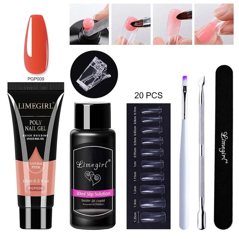Poly gels Set for nail Extension Manicure Acryl Gel Varnish Set 15ML Poly gels Poly Nail Kit UV Gel Kit Poly gels Set for nail Extension DailyAlertDeals ZH119-PGP009 China 