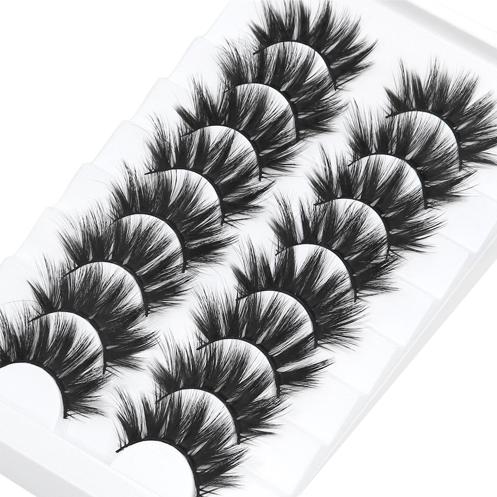 5/8 Pairs 20mm Mink Lashes 3D Natural False Eyelashes Fluffy Faux Mink Eyelashes Wispies Long Extension Eyelashes Pack Maquiagem  DailyAlertDeals   