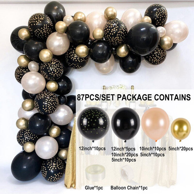 Black Gold Balloon Garland Arch Kit Confetti Latex Baloon Graduation Happy 30th 40th Birthday Balloons Decor Baby Shower Favor 0 DailyAlertDeals 16 Balloon Set 
