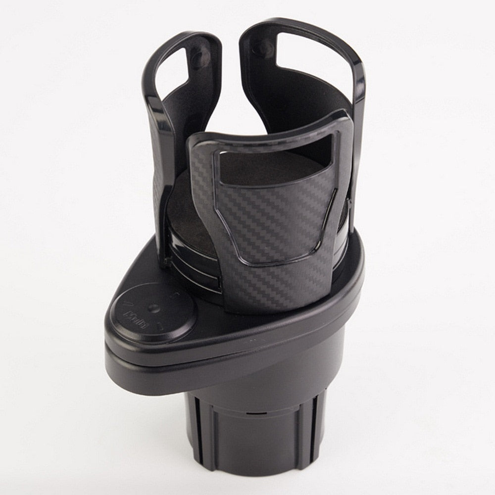 2 In 1 Vehicle-mounted Slip-proof Cup Holder 360 Degree Rotating Water Car Cup Holder Multifunctional Dual Houder Auto Accessory 0 DailyAlertDeals Carbon Black  