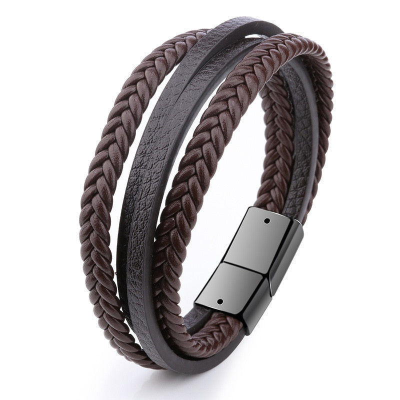 ZOSHI Trendy Genuine Leather Bracelets Mens Multilayer Braided Rope Bracelets Male Female Bracelets Retro Jewelry 0 DailyAlertDeals H24028 China 