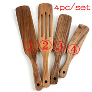 7pcs/set Teak Natural Wood Tableware Spoon Ladle Turner Rice Colander Soup Skimmer Cooking Spoon Scoop Kitchen Reusable Tool Kit 0 DailyAlertDeals shovel 4PC  