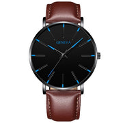 2022 Minimalist Men Fashion Ultra Thin Watches Simple Men Business Stainless Steel Mesh Belt Quartz Watch relogio masculino 0 DailyAlertDeals Leather Brown Blue  
