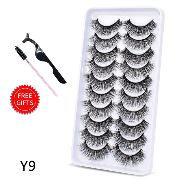 5/10Pairs 3D Mink Lashes Natural Eyelashes Dramatic False Eyelashes Faux Cils Makeup Wholesale Fake Eyelash Extension maquiagem 0 DailyAlertDeals 10Pairs-Y9 China 