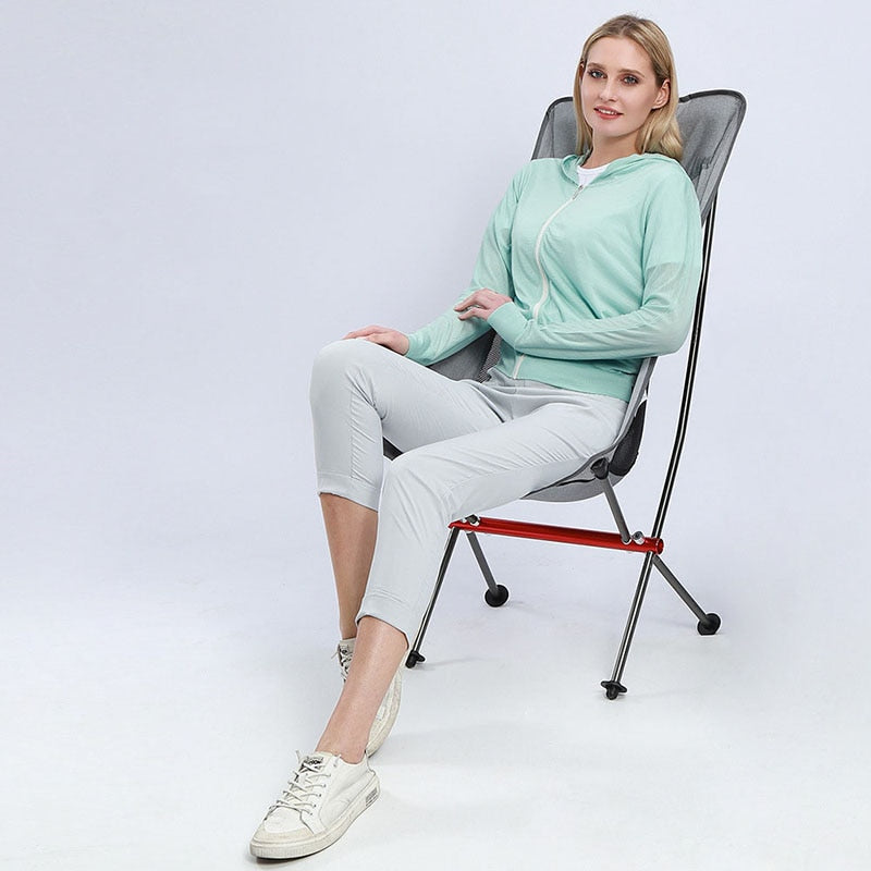 Portable Folding Camping Chair Outdoor Moon Chair Collapsible Foot Stool For Hiking Picnic Fishing Chairs Seat Tools Camping Chair Outdoor DailyAlertDeals   