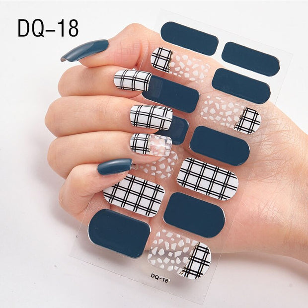 Lamemoria 1pc 3D Nail Slider Beauty Nail Stickers Shining Wave Line Decals Adhesive Manicure Tips Salon Nail Art Decorations nail decal stickers DailyAlertDeals DQ18  
