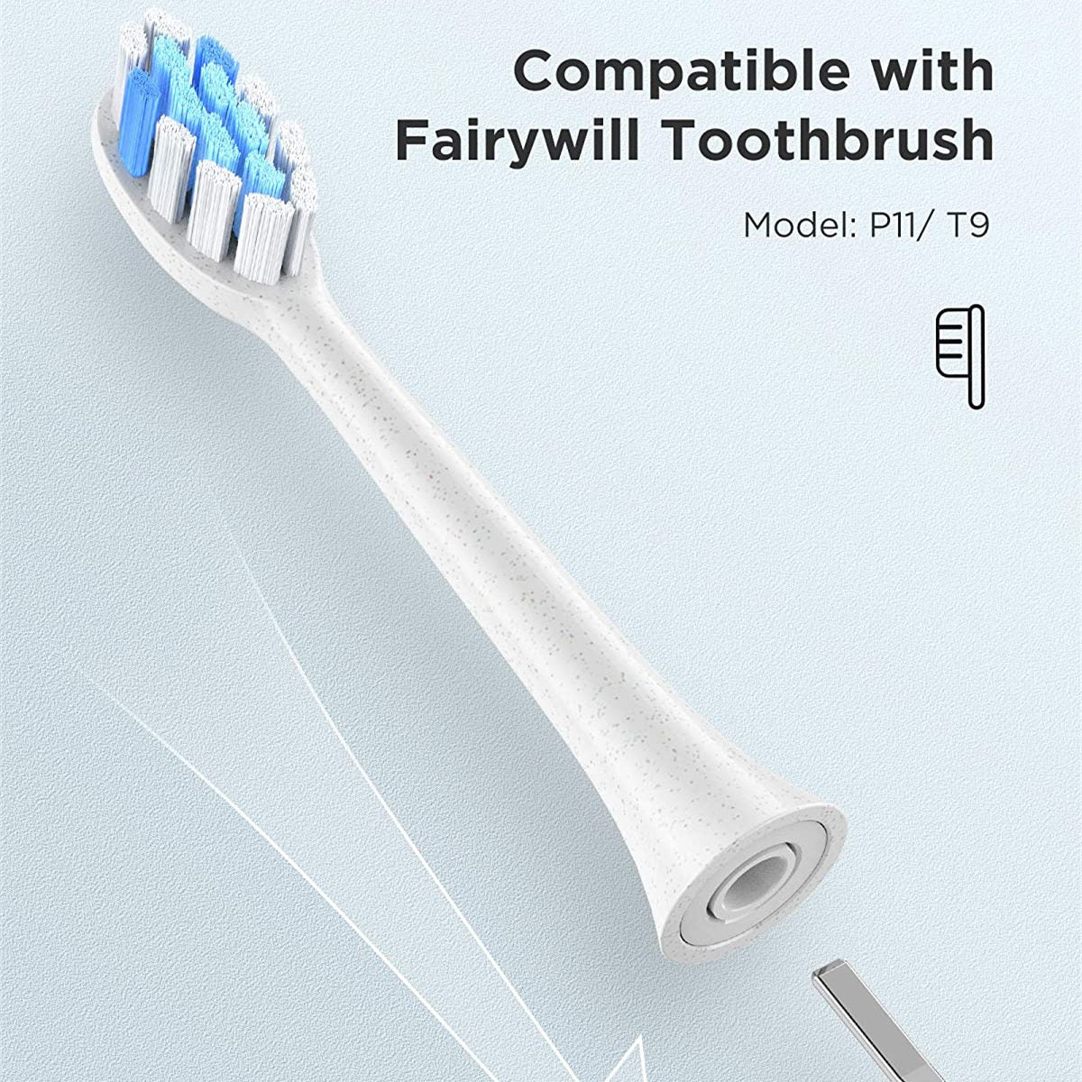 Fairywill P11 Electric Toothbrush Heads Replacement Heads for P11 T9 P80 4pcs 0 DailyAlertDeals   