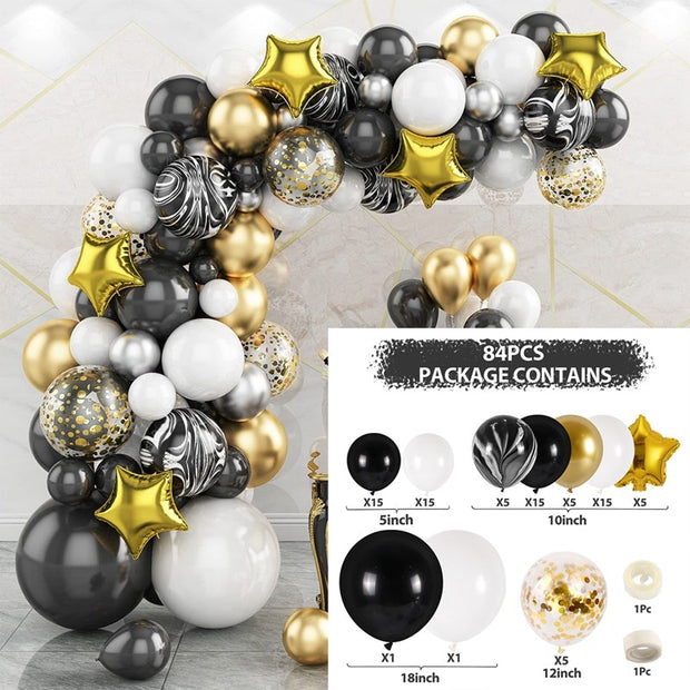 Black Gold Balloon Garland Arch Kit Confetti Latex Baloon Graduation Happy 30th 40th Birthday Balloons Decor Baby Shower Favor 0 DailyAlertDeals 3 Balloon Set 