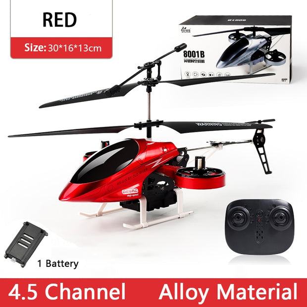 DEERC RC Helicopter 2.4G Aircraft 3.5CH 4.5CH RC Plane With Led Light Anti-collision Durable Alloy Toys For Beginner Kids Boys kids toy DailyAlertDeals 30CM Red 1Battery  