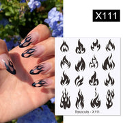 Harunouta Blue Ink Blooming Flowers Nail Water Decals Concise Floral Leaves Slider For Nails Geometric Waves DIY Manicures Tips 0 DailyAlertDeals X111  