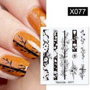 Harunouta Abstract Lady Face Water Decals Fruit Flower Summer Leopard Alphabet Leaves Nail Stickers Water Black Leaf Sliders 0 DailyAlertDeals X077  