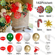 Christmas Balloon Arch Green Gold Red Box Candy Balloons Garland Cone Explosion Star Foil Balloons New Year Christma Party Decor Christmas Balloons DailyAlertDeals C 142pcs Christmas Other 