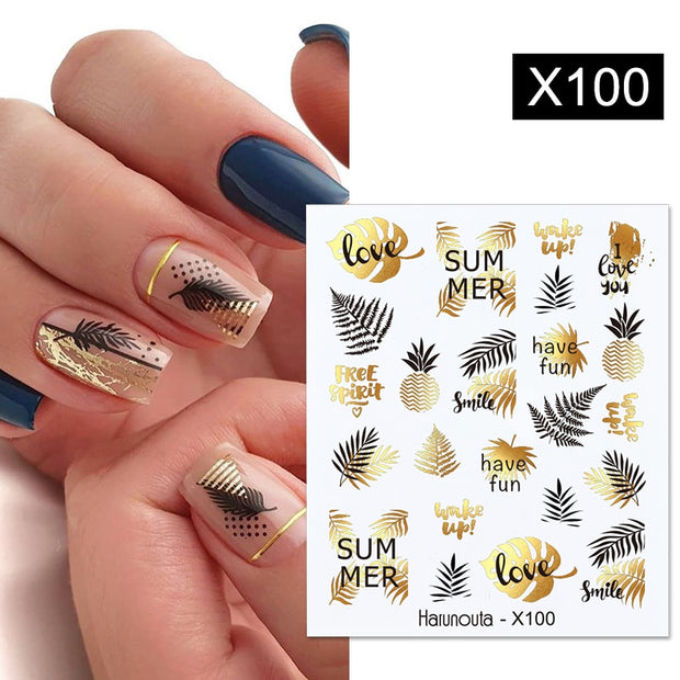 Harunouta Purple Blue Flowers Ink Blooming Nail Water Decals Geometry Line Ripple French Nail Stickers Manicuring Foils Wraps Nail Stickers DailyAlertDeals X100  