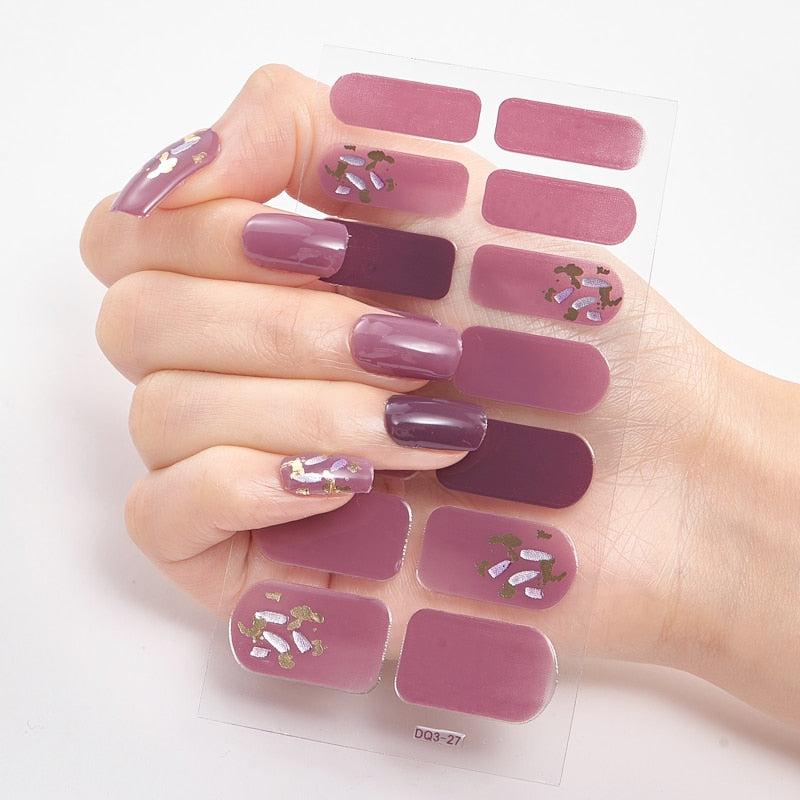 Patterned Nail Stickers Wholesale Supplise Nail Strips for Women Girls Full Beauty High Quality Stickers for Nails Decal stickers for nails DailyAlertDeals DQ3-27  