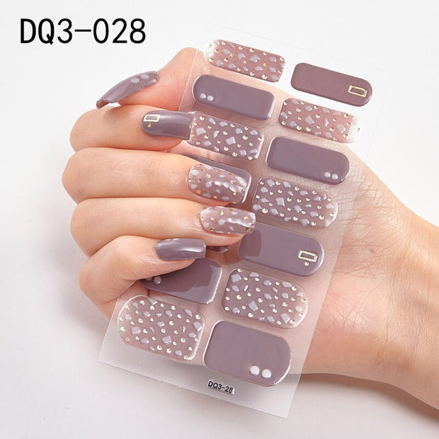 Lamemoria 1pc 3D Nail Slider Beauty Nail Stickers Shining Wave Line Decals Adhesive Manicure Tips Salon Nail Art Decorations nail decal stickers DailyAlertDeals DQ3-28  
