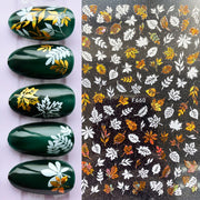 Harunouta Slider Design 3D Black People Silhouettes Blooming Nail Stickers Gold Bronzing Leaf Flower Nail Foils Decoration Nail Stickers DailyAlertDeals 15  