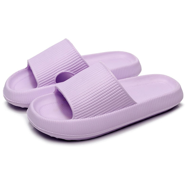Women Thick Platform Cloud Slippers Summer Beach Eva Soft Sole Slide Sandals Leisure Men Ladies Indoor Bathroom Anti-slip Shoes  DailyAlertDeals purple 36-37(240mm) 