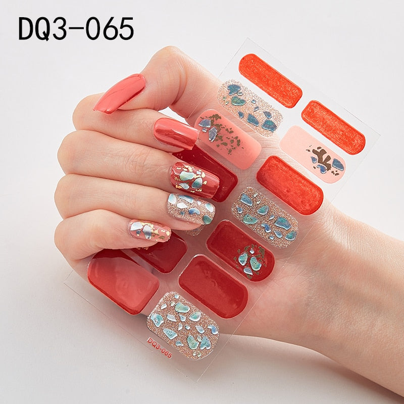 Lamemoria 1pc 3D Nail Slider Beauty Nail Stickers Shining Wave Line Decals Adhesive Manicure Tips Salon Nail Art Decorations nail decal stickers DailyAlertDeals DQ3-65  
