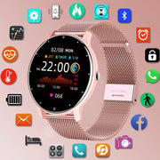 Smart watch Ladies Full touch Screen Sports Fitness watch IP67 waterproof Bluetooth For Android iOS Smart watch Female ultra thin smart watch DailyAlertDeals   
