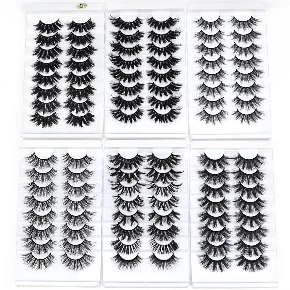 5/8 Pairs 20mm Mink Lashes 3D Natural False Eyelashes Fluffy Faux Mink Eyelashes Wispies Long Extension Eyelashes Pack Maquiagem  DailyAlertDeals   